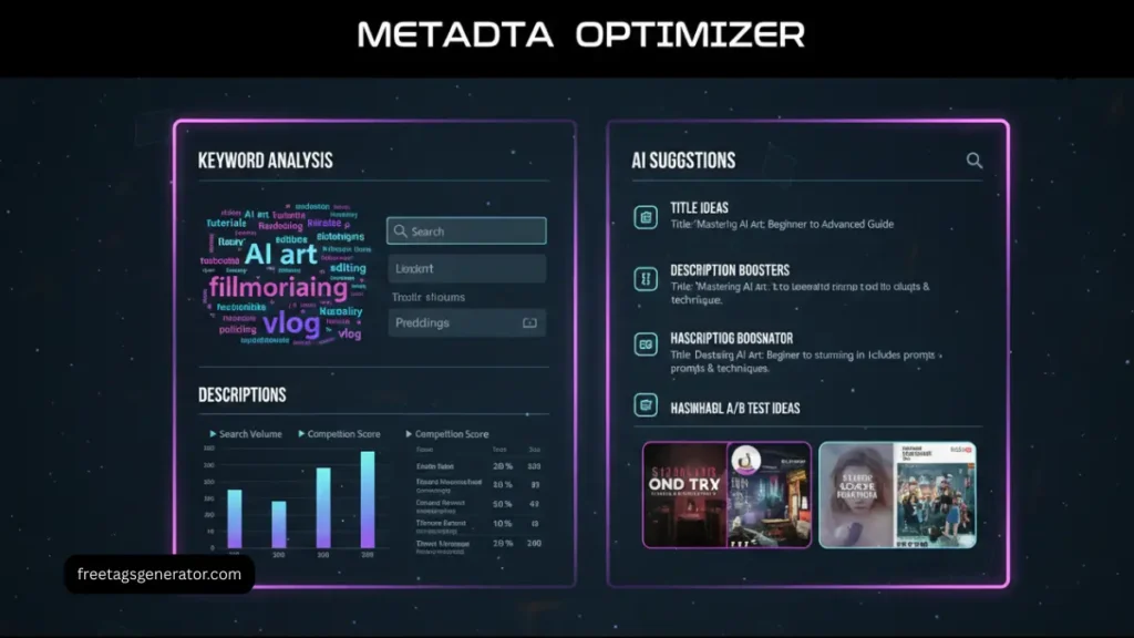 YouTube keyword optimization tool interface