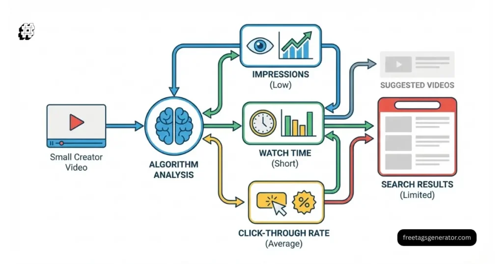 YouTube algorithm for small channels analyzing video performance