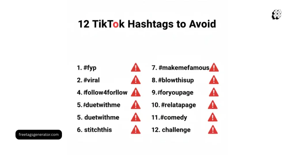 Common TikTok hashtags to avoid including #fyp and #viral