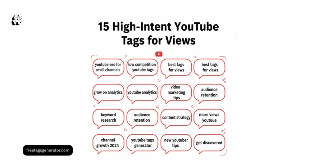 15 high-intent YouTube tags for views for small channel SEO