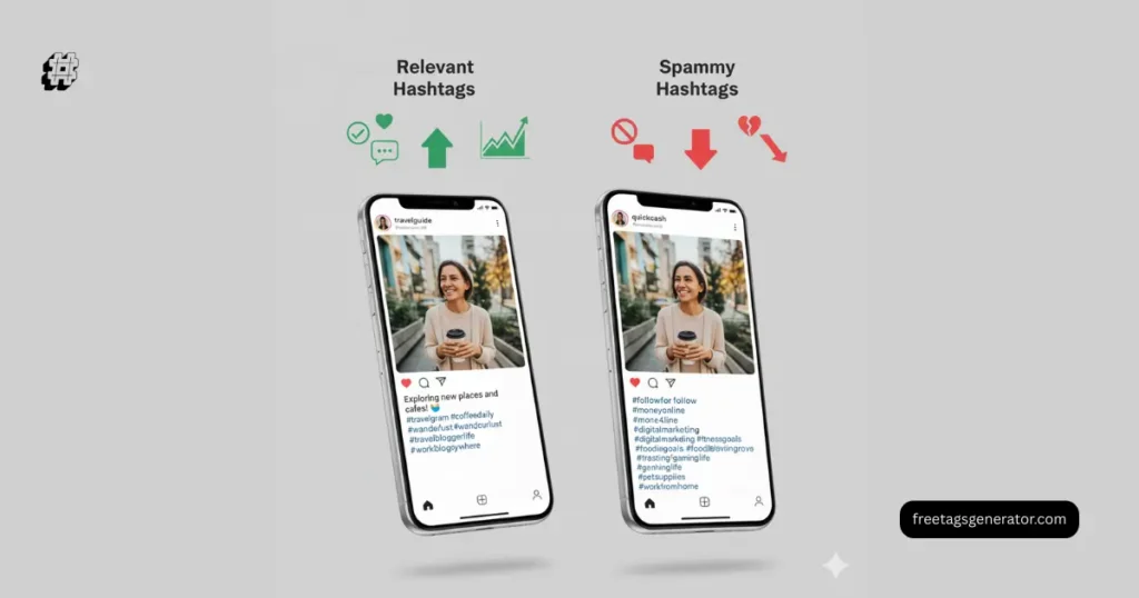 Can too many hashtags hurt reach on Instagram visual example