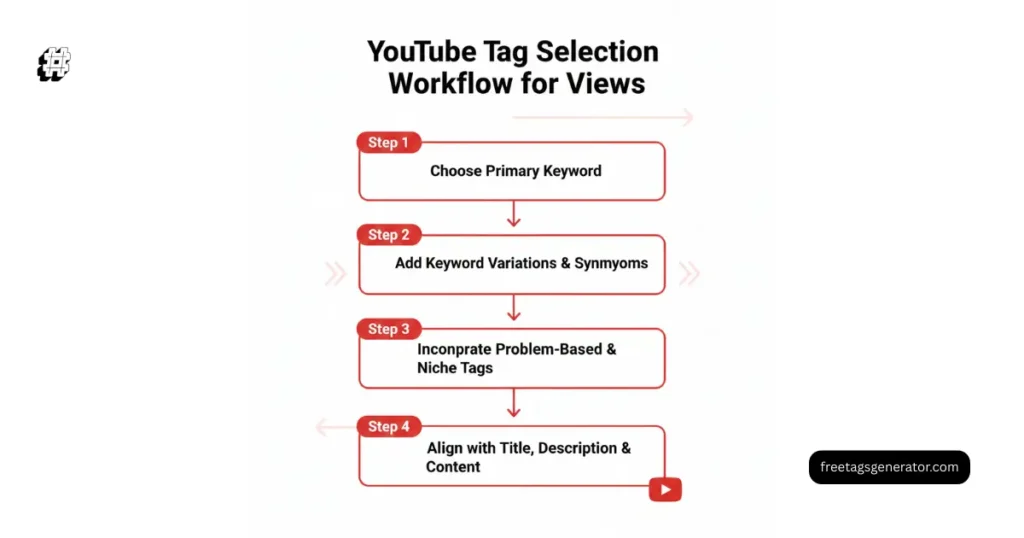 How to choose YouTube tags for views step by step workflow