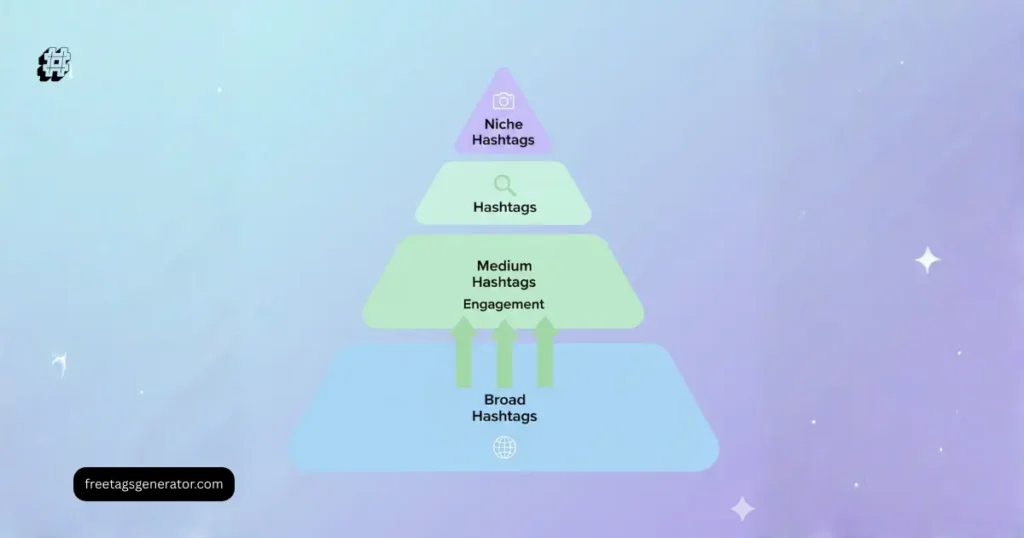 Layered hashtag strategy example for small account growth on Instagram