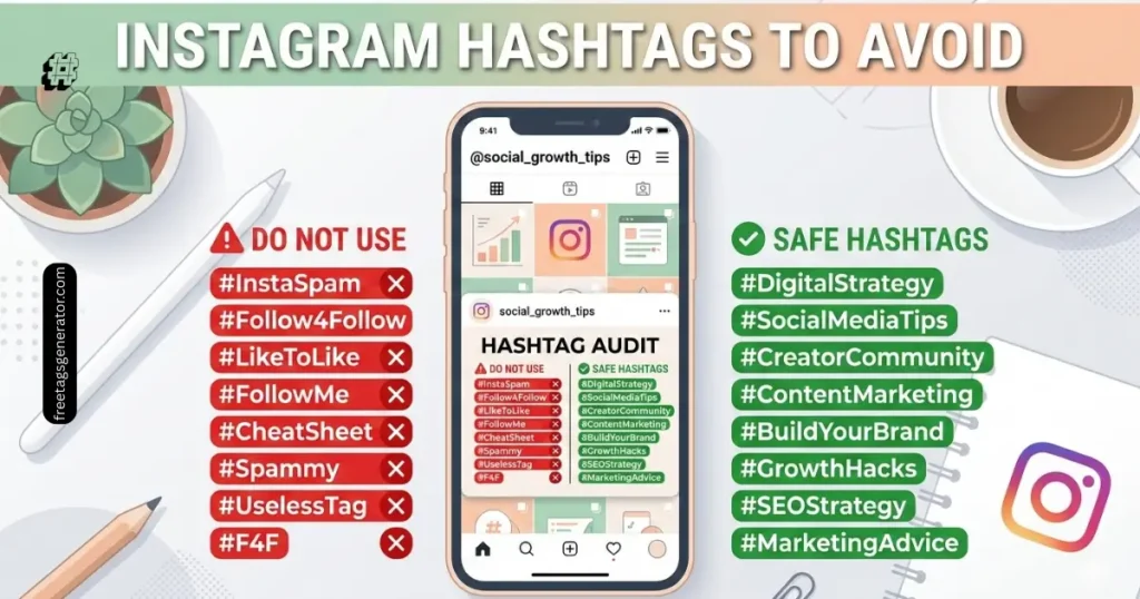 Instagram hashtags to avoid – visual guide for content creators