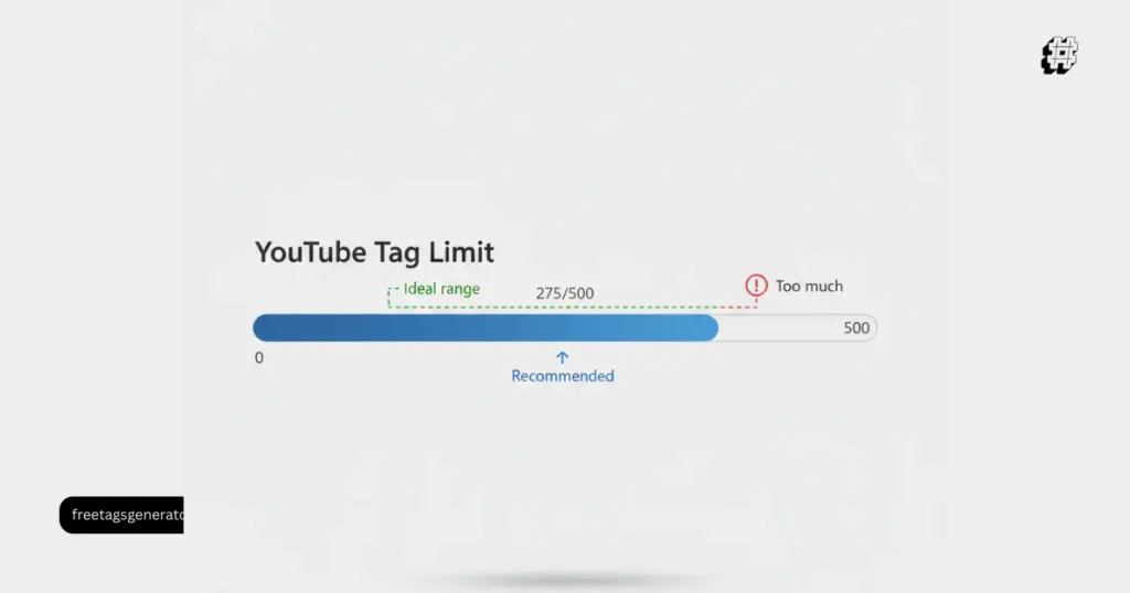 YouTube tag limit showing how many YouTube tags fit in 500 characters