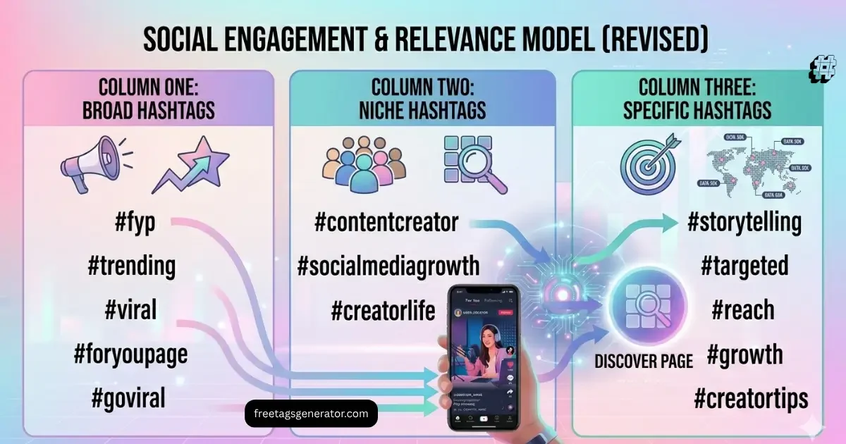 3-3-3 hashtag rule showing TikTok hashtags importance strategy