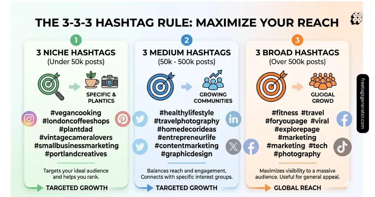 3-3-3 hashtag rule for avoiding wrong Instagram hashtags and improving reach