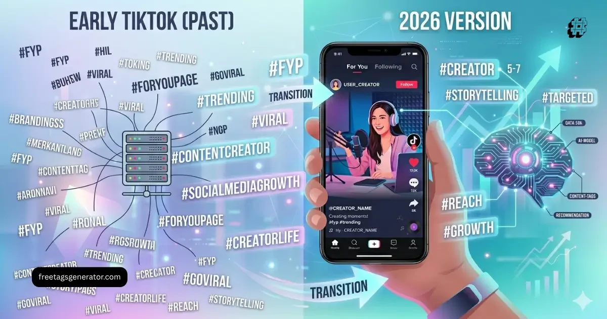 evolution of TikTok hashtags importance from past to 2026