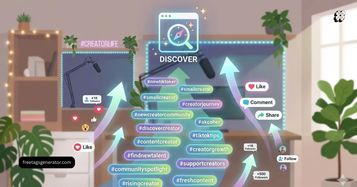 Low competition TikTok hashtags for new accounts improving small creator reach
