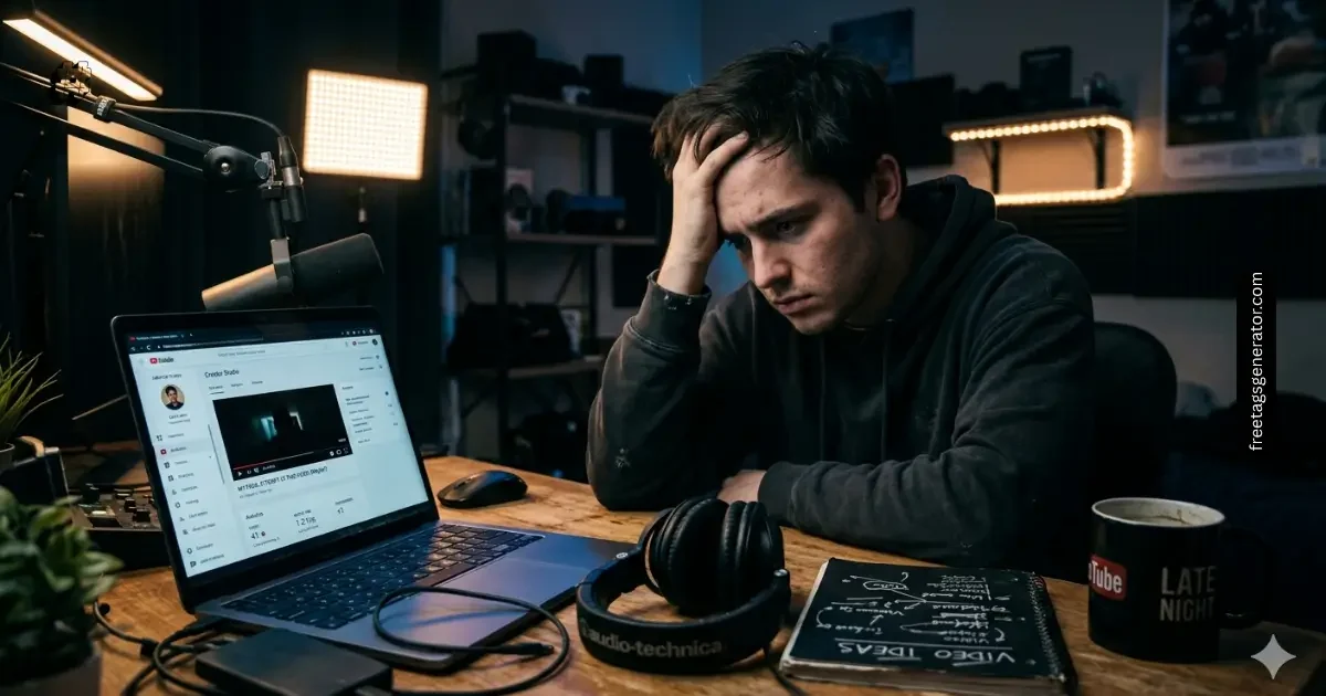 creator struggling to find high-ranking YouTube tags after posting low-view video