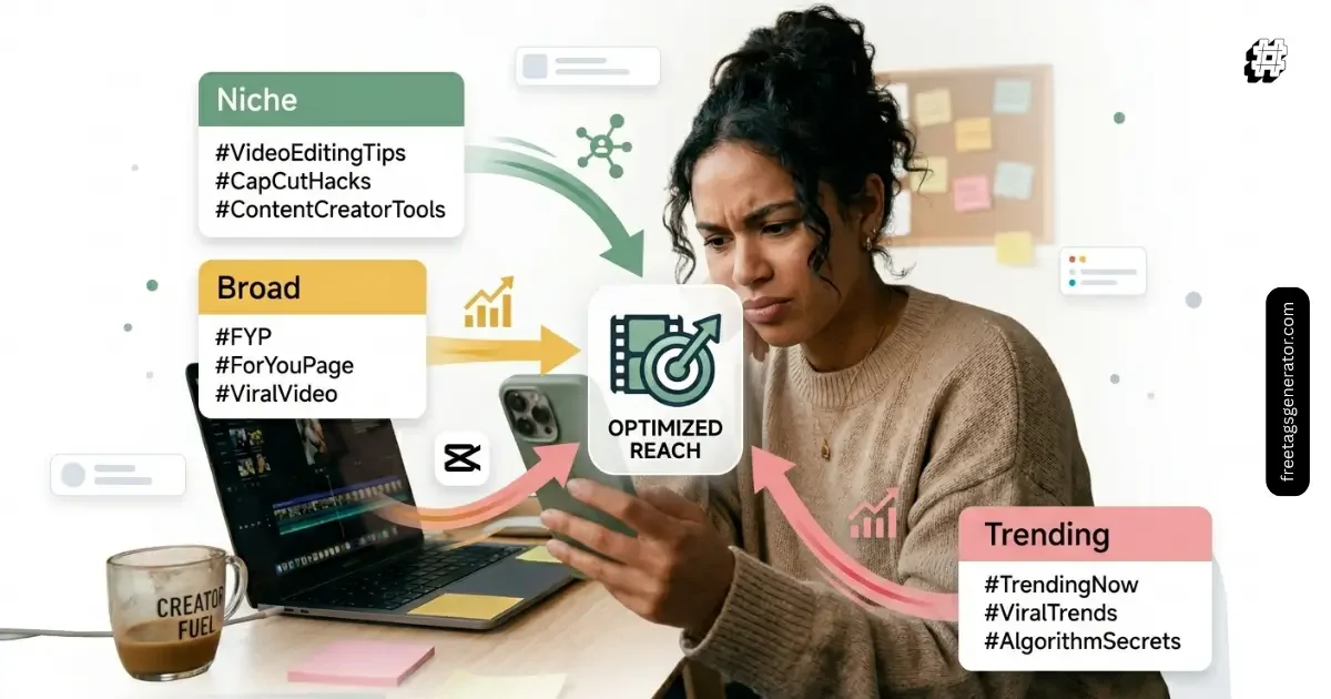 ideal TikTok hashtags limit strategy with niche and trending hashtags