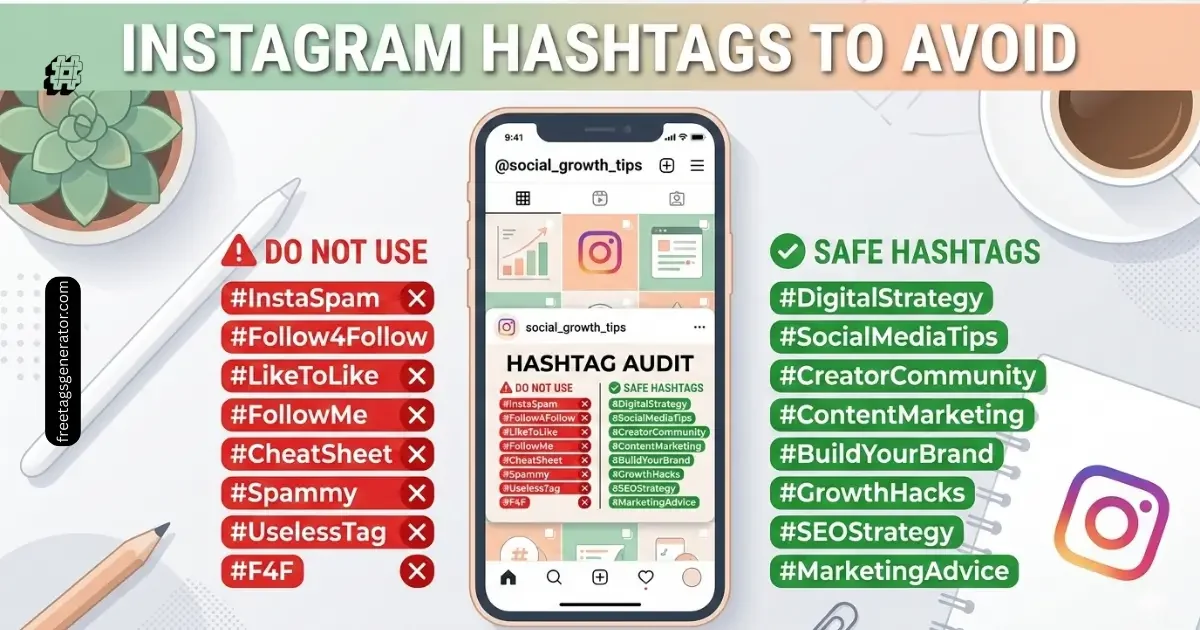Instagram hashtags to avoid – visual guide for content creators