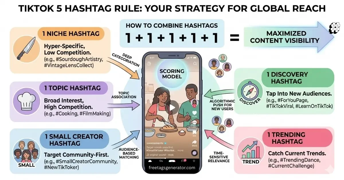 5 hashtag rule strategy for TikTok hashtags for new accounts