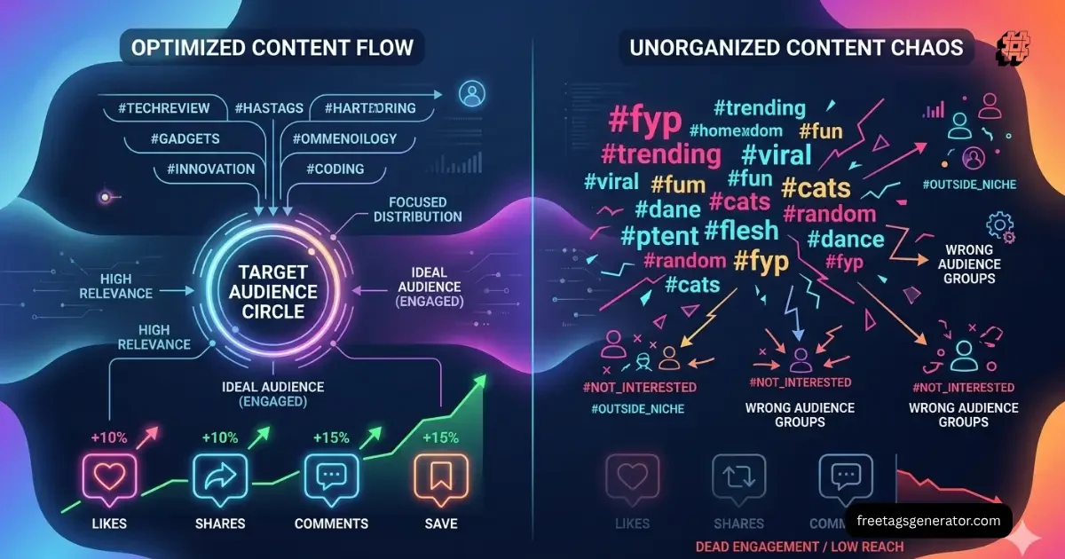 How TikTok hashtag errors confuse algorithm and reduce video reach and discover visibility