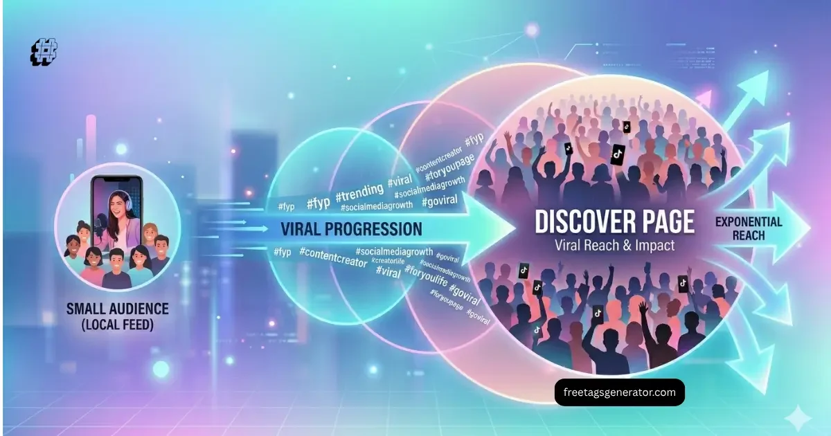 TikTok discover page reach influenced by hashtags importance