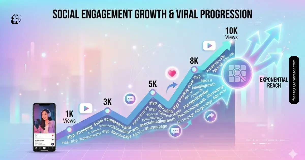 TikTok hashtags importance for increasing views from 1000 to 10000