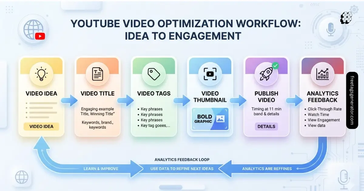 YouTube tagging strategy workflow for better video performance and growth