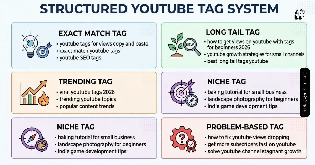 high-performing YouTube tags structure example for better video visibility