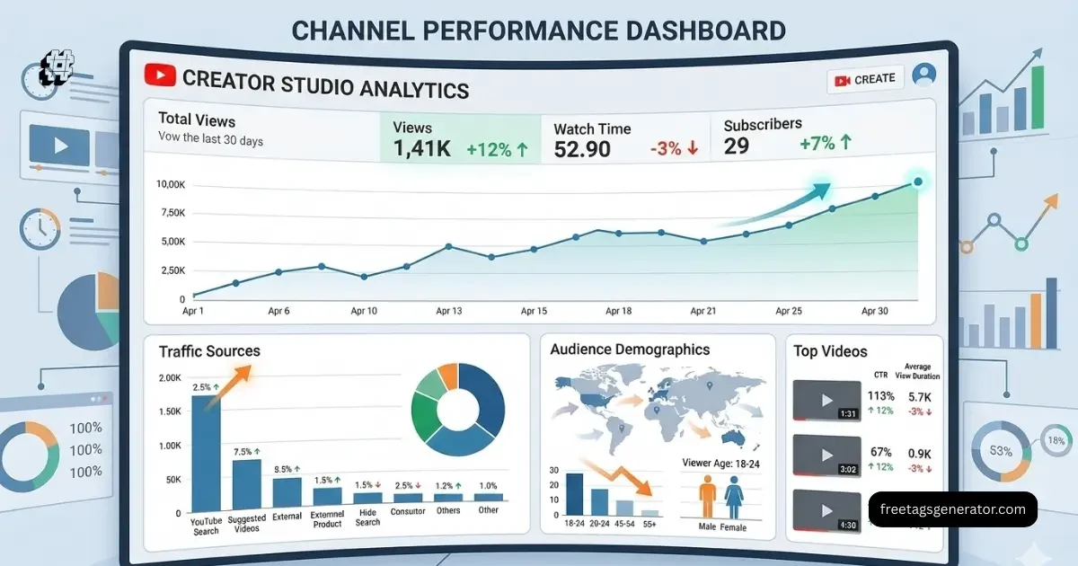 YouTube analytics graph showing watch time, retention, and ranking improvements